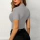 thumbnail image 4 of Mujeres Casual Cuello Redondo Manga Corta Sólido Pullover Blusa Camiseta Tops Sueltos OAVQHLG3B Store  lin121212, 4 of 4