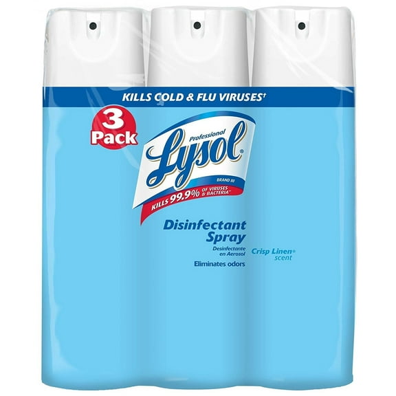 Lysol All-Purpose Cleaners Spray, Crisp Linen Scent, 19 Ounce, 3 Count