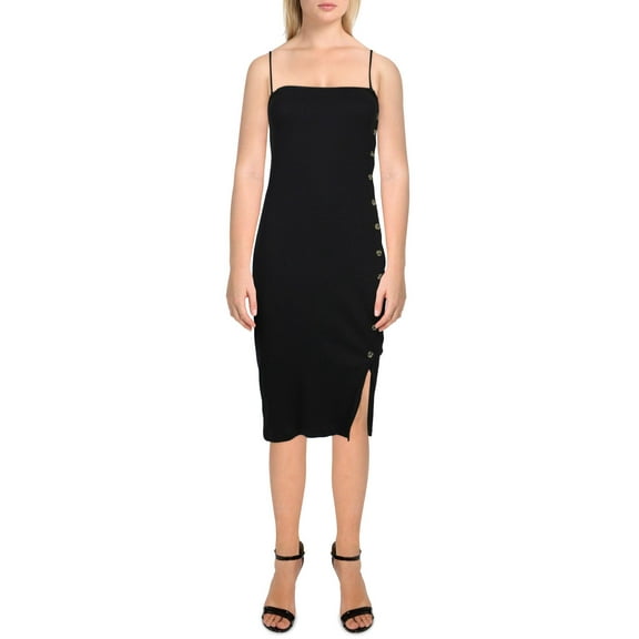 French Connection Womens Ribbed Button-Down Sheath Dress