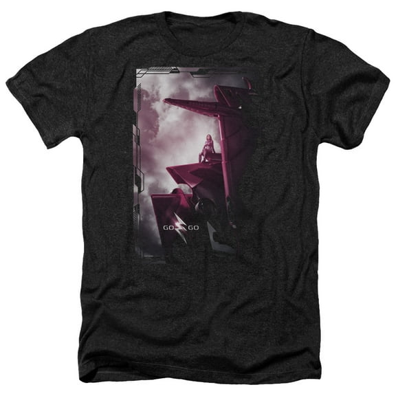 Power Rangers - Pink Zord Poster - Heather Short Sleeve Shirt - XX-Large