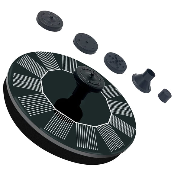 NICEXMAS Solar Powered Outdoor Water Fountain Pump, Black Floating Design for Garden, Pool, Pond Decoration