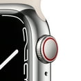 thumbnail image 5 of Apple Watch Series 7 GPS + Cellular, 41mm Silver Stainless Steel Case with Starlight Sport Band - Regular, 5 of 10