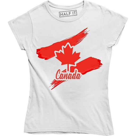 True North Strong Canada Pride Maple Leaf Canadian Flag Patriotic Womens T-Shirt