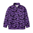 thumbnail image 4 of Uorisanigo Kids Girls Sweatshirt Casual Long Sleeve Shirts Tops Oversized Purple Black Bat Quarter Zip Pullover Sweatshirts Teen Girl School Cropped Pullover Hoodies Fall Fashion, 4 of 7