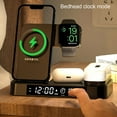 thumbnail image 3 of Wireless Charger 3 in 1 Magnetic Night Light Alarm Clock Foldable Multifunctional 15W Fast Charge Phone Watch Earphone Charging Dock Phone Accessories, 3 of 10