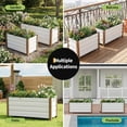 thumbnail image 4 of Durable Aluminum Raised Garden Bed Planter – Deep Single-Layer Design with Excellent Drainage – Safe Rounded Corners for Outdoor Gardening, Patio, Balcony, or Lawn – White, 24x16x18", 4 of 7