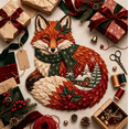 thumbnail image 4 of 1 PCS Christmas Woodland Wildlife DIY Patchwork Kit, 2026 New Beginner Friendly Layered Fabric Craft Set, Complete Pre-Cut Supplies,Christmas Home Decor, Unique Holiday Gift(Christmas Fox), 4 of 6