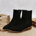 thumbnail image 6 of NOKIO Women'S Sleek Pointed Toe Ankle Boots Women'S Trendy Suede Ankle Booties Ladies Fashion Solid Color Suede Pointed Side Zipper Thick Heel Short Boots Women'S Sleek Pointed Toe Ankle Boots, 6 of 7