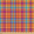 thumbnail image 2 of Ambesonne Fashion Fabric by the Yard Upholstery, Scottish Plaid Ornament Art, 5 Yards, Dark Coral Burnt Sienna, 2 of 5