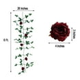 thumbnail image 3 of Efavormart 6 ft Burgundy Silk Rose 5 Flowers Garland with Bendable Wire Vines Artificial Flower Garlands with Leaves for Weddings, 3 of 11