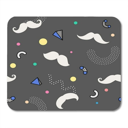 SIDONKU Colorful Barber with Mustache in Memphis Style Customizable Color Beard Black Curly Mousepad Mouse Pad Mouse Mat 9x10
