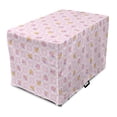 thumbnail image 1 of Floral Dog Crate Cover, Hibiscus Flowers Arranged into Squares and Stripes Summer Design, Easy to Use Pet Kennel Cover Small Dogs Puppies Kittens, 7 Sizes, Pale Pink Dark Yellow, by Ambesonne, 1 of 6