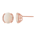 thumbnail image 2 of Women's Welry Natural Opal Oval Stud Earrings with Diamonds in 14kt Rose Gold, 2 of 3