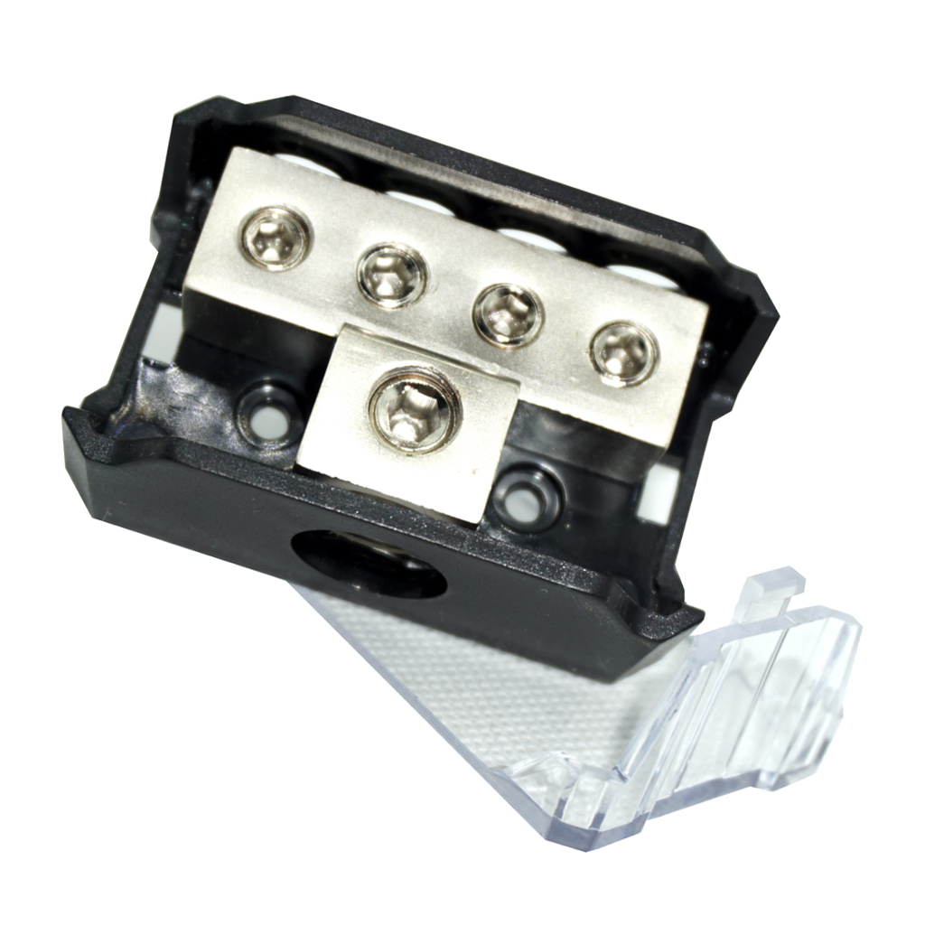 Power Distribution Block, 0 Gauge in 4 Gauge Out 4 Way Output Splitter