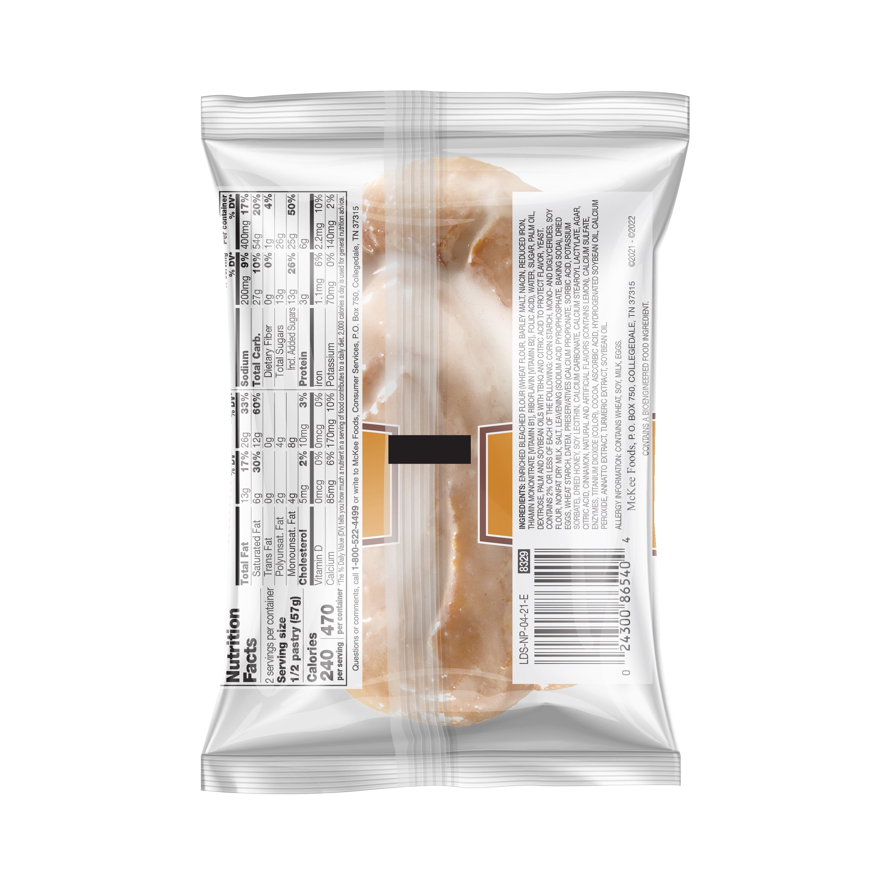 (6 pack) Little Debbie Glazed Honey Buns Snack Cake, 4 oz