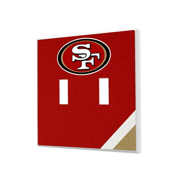 San Francisco 49ers Diagonal Stripe Double Toggle Light Switch Plate