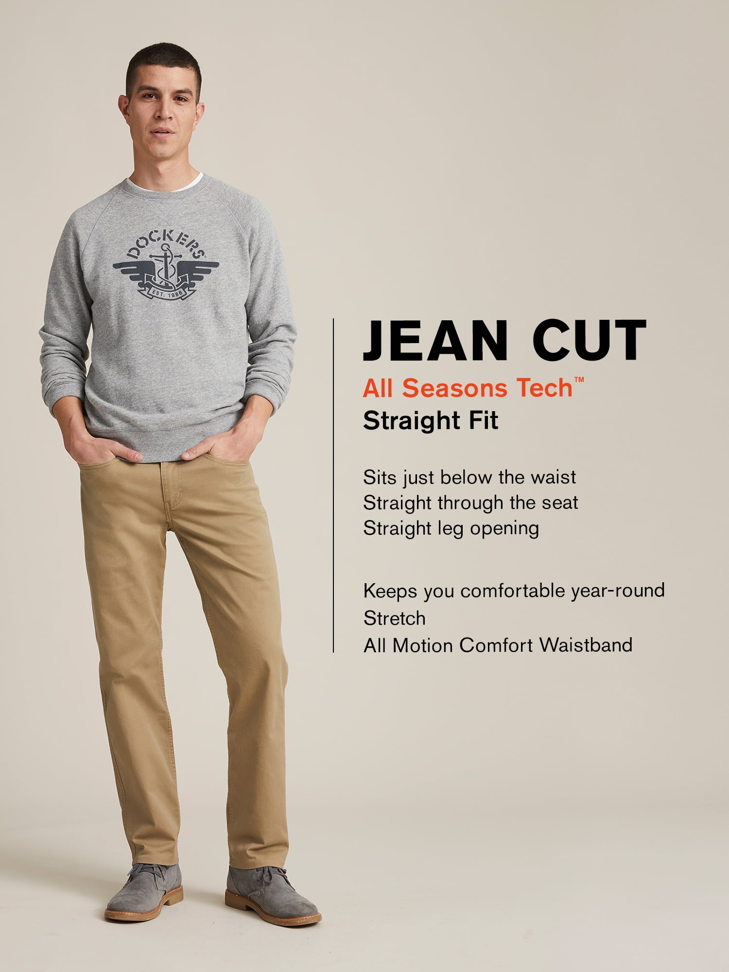 Dockers Men's Straight Fit Jean Cut All Seasons Tech Pants 
