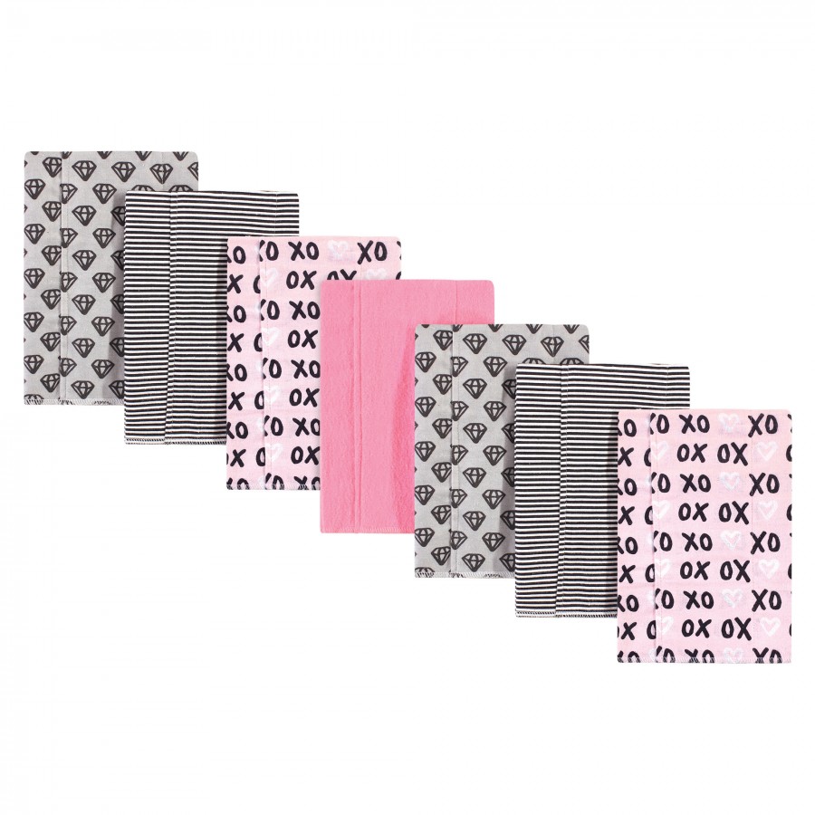 Hudson Baby Infant Girl Cotton Flannel Burp Cloths 7pk Xoxo One Size Walmart Com