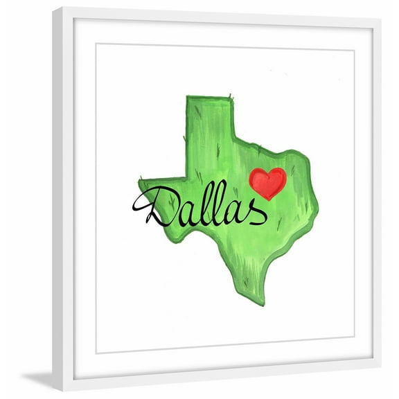 "Dallas Is My Heart" Framed Painting Print