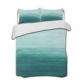 thumbnail image 2 of Quilts Twin Size, Turquoise Ombre Soft Comforter Bedding Set for Bed, Modern Abstract Art Ocean Oil Painting Lightweight Quilted Bedspread with Pillow Cover(2 Pieces) for All Season, 68x86 Inch, 2 of 6