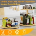 thumbnail image 4 of Lazy Susan Organizer Homerays 12 Inch Non-Skid Bamboo Lazy Susan for Kitchen Rotating Spice Rack with Handles, Wood Turntable for Kitchen Cabinet,Countertop (Bamboo, Medium), 4 of 7