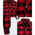 thumbnail image 2 of BROOKLYN VERTICAL Unisex Flannel Plaid Button-Down Long Sleeve Shirt with Front Pocket, Casual Everyday Wear, Sizes S–3XL, 2 of 5