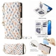 thumbnail image 6 of Wallet Case For Samsung Galaxy S23 Plus 5G 6.6-inch, Flower Pattern Flip Zipper Purse Leather Cover With Card Holder, Detachable Wristlet & Shoulder Strap, Shockproof ,Kickstand Phone Case For Women, 6 of 9