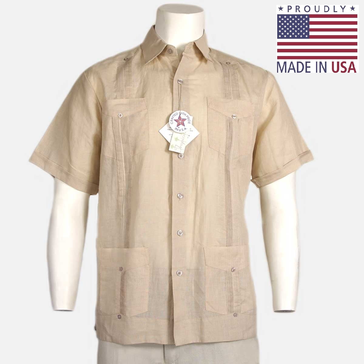 Guayabera Men's Cuban 4 Pocket Shirt 