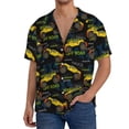 thumbnail image 3 of Naloa Monster Truck1 Men's Loose Fit Cuban Collar Short-Sleeve Shirt with Button-down and Chest Pocket for Everyday Wear Outings - Large, 3 of 7