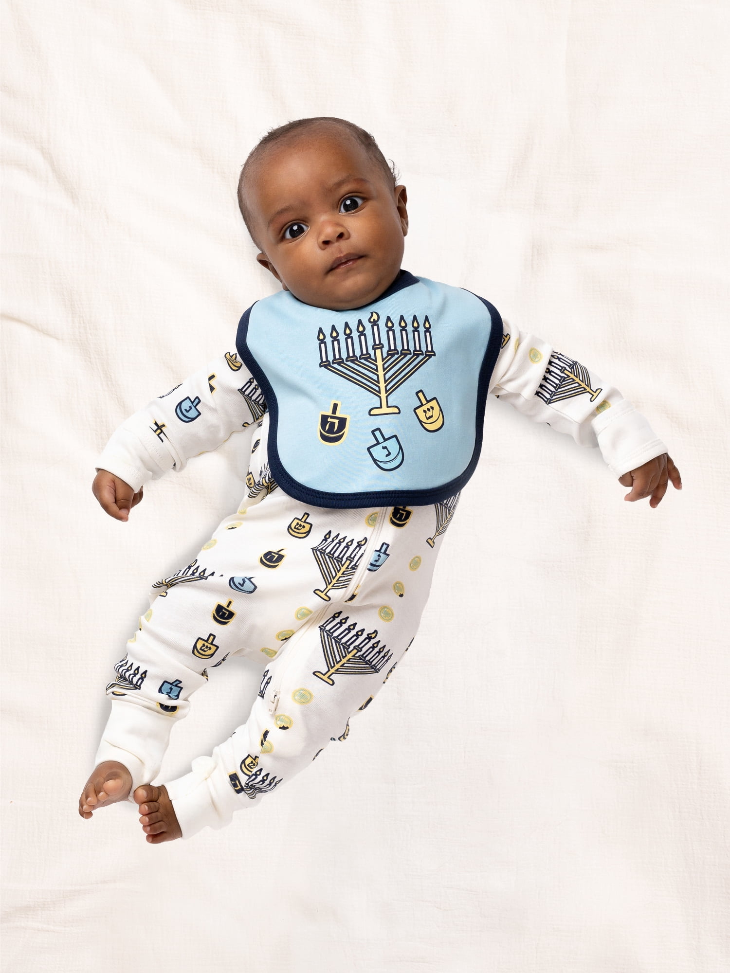 Monica + Andy Organic Cotton One Piece Coverall and Bib Set, Sizes Newborn - 18-24 Months