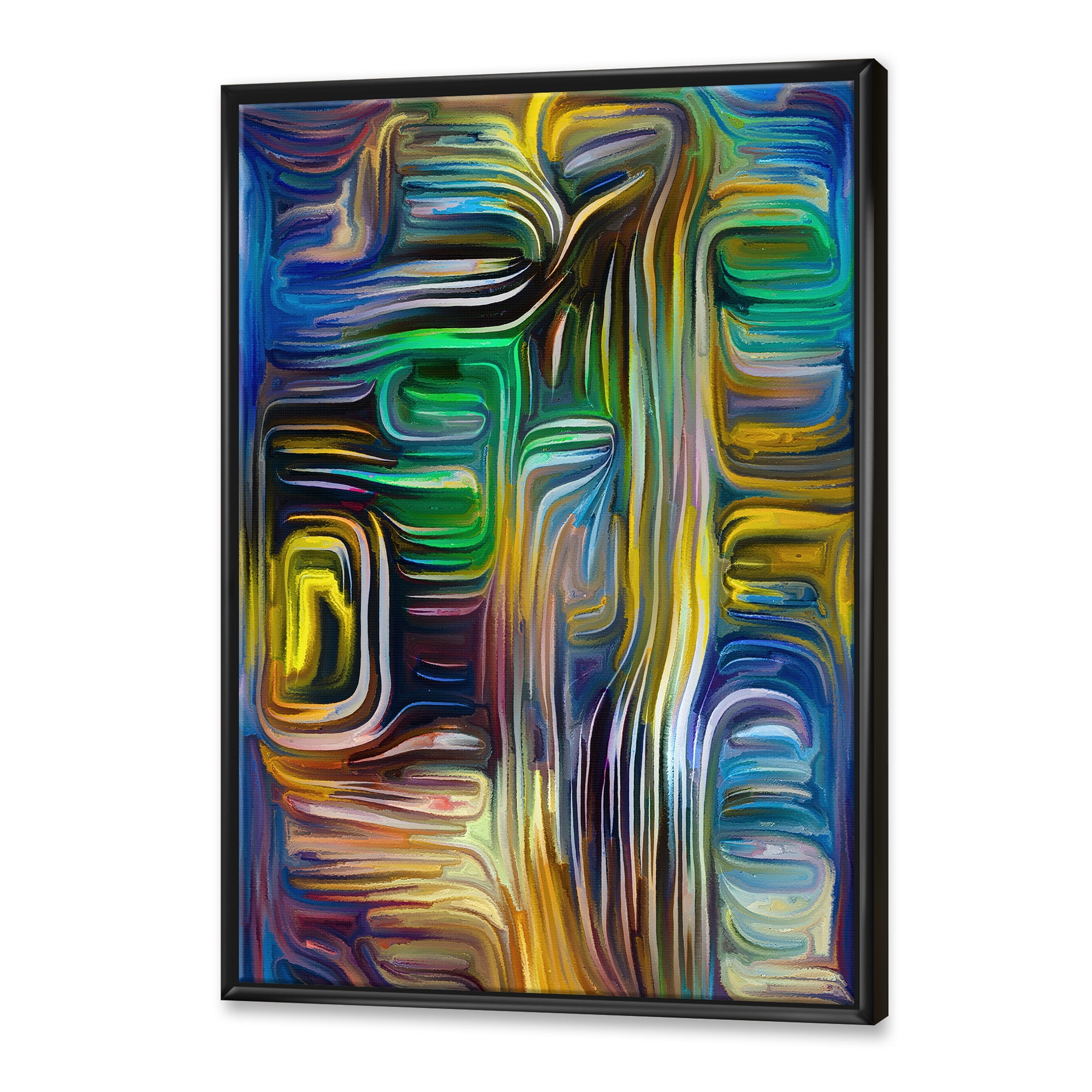 Designart 'Colour Spiral Fusion VI' Modern Framed Canvas Wall Art Print