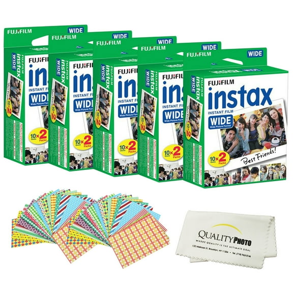 Fujifilm INSTAX Wide Instant Film 100 Pack - 100 SHEETS - White for Fujifilm Instax Wide Cameras   Accessories