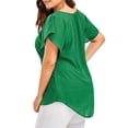 thumbnail image 3 of Uhndy Lace Patchwork Plus Size Women V-neck Tops Summer Blouse, 3 of 5