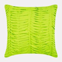 Pillow Cover, Lime Green Pillow Covers 20x20 inch (50x50 cm), Luxury Lime Pillows Cover, Textured Pintucks Solid Color Pillow Case, Solid Pillow Covers, Faux Suede - Lime Wind Folds