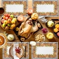 thumbnail image 4 of Fall Placemats Set of 6 Harvest Pumpkin Chalet Place Mats Thanksgiving Placemat Sunflower Fallen Maple Leaves Table Mats for Dining Kitchen Table Holiday Dinner Party Home Fall Decorations 13x19, 4 of 8