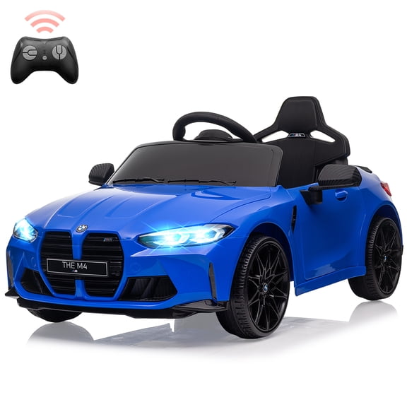 Luxury Sedan Sport Model Licensed 12V Electric Ride-On Car for Kids – Remote Control, 3 Speeds, LED Lights, MP3, Wireless Connectivity, Suspension, Double Doors, 1-Seater Electric Ride-On – Blue