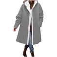 thumbnail image 5 of Women's Windproof Ski Jacket Warm Winter Snow Hooded Coat,Fleece Lined Open Front Button,Oversized Loose Solid Outerwear with Side Pockets, 5 of 6