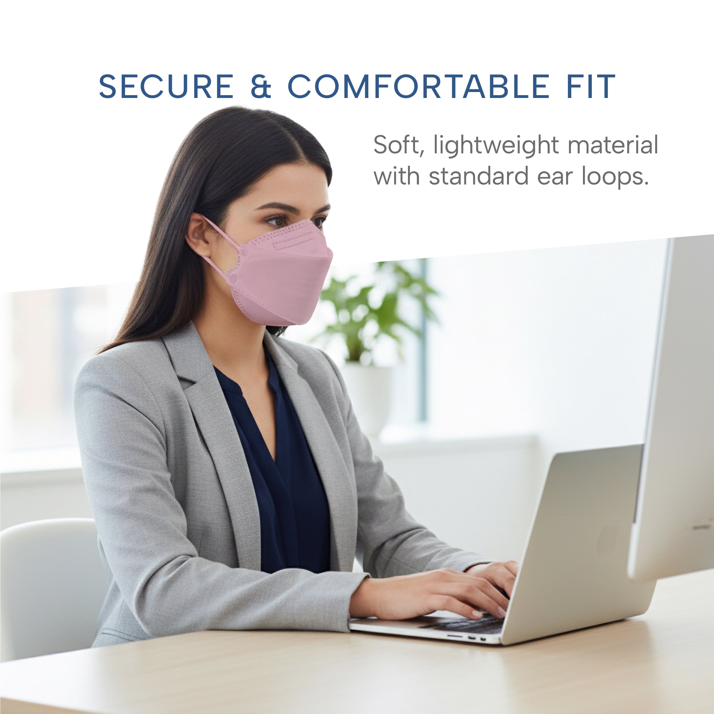 WellBefore Welcome Series KN95 3D Face Mask, Pink, Regular, Pack of 50
