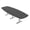 Asian Night w/Silver Base no Electric, variant on 12 Person Arc Boat Modular Powered Conference Table Metal T-Bases