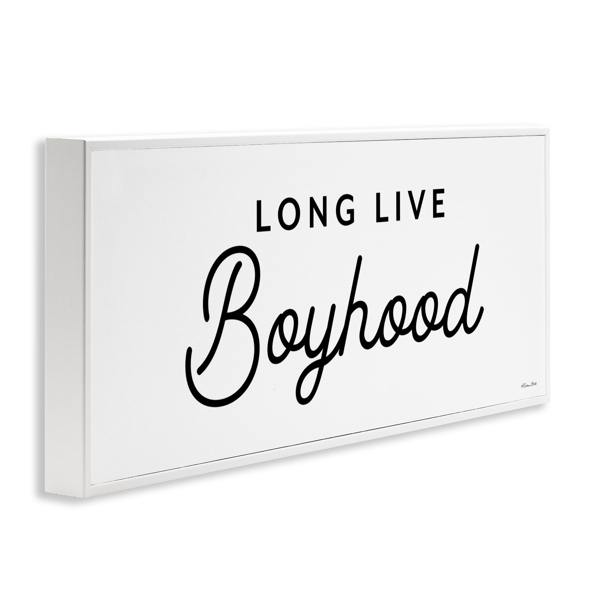 Stupell Industries Long Live Boyhood Typography Painting White Framed Art Print Wall Art, 30 x 13