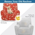 thumbnail image 4 of Renewold Reindeer Candy Cane Snowflake Red Recliner Chair Cover Machine Washable Recliner Sofa Slipcover 4 Pieces Universal Reclining Couch Cover with Pocket for 1 Cushion Reclining Sofa, 4 of 8