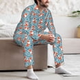 thumbnail image 7 of Naloa Abstract leaves fox Men’s Pajamas Set - Long Sleeve Button Down Sleep Shirt and Pajama Bottoms Sleepwear Set-X-Large, 7 of 7