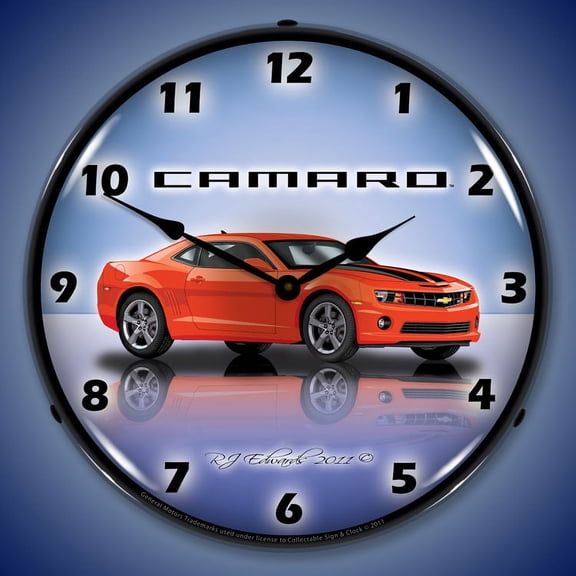 G5 Camaro SS Orange Wall Clock, Lighted