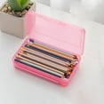 thumbnail image 3 of Yesbay Stationery Box Clear Visible Heavy Duty Multifunction Students Pencil Pen Storage Organizer Case Student Supplies, 3 of 8