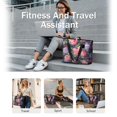 thumbnail image 5 of Tote Bag for Women - Pioneer Flower Shoulder Bag - Large Utility Work Duffle Bag with Zipper Handbag for Travel, Work, Sprots, 5 of 5