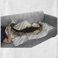 thumbnail image 6 of Letter C Soft Flannel Fleece Throw Blanket, Letter C Flaming Backdrop Combusted Alphabet Paper Effect Writing, Cozy Plush for Indoor and Outdoor Use, 60" x 80", Tan Black Yellow, by Ambesonne, 6 of 6
