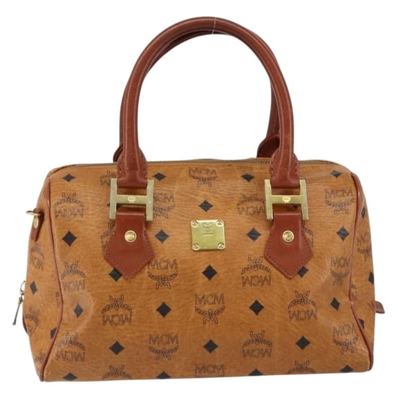 Pre-Owned MCM Visetos Logogramme Canvas And Leather Brown Canvas Handbag