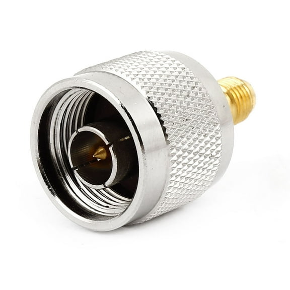 Unique Bargains Gold Silver Tone Metal N Type Male to SMA Female Plug Connector Adapter