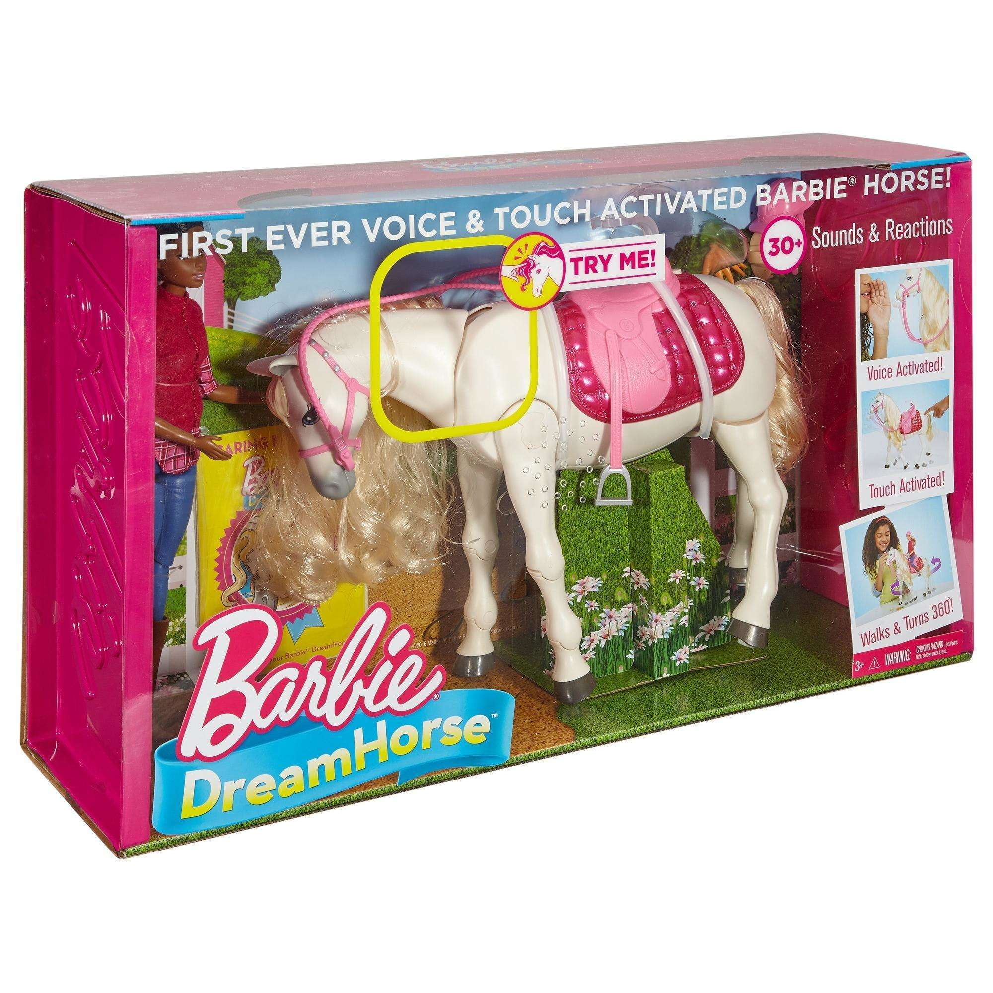 Barbie DreamHorse & Brunette Doll, Interactive Toy 30+ - Walmart.com