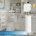 thumbnail image 6 of Toilet Paper Holder with Storage - Free Standing Tissue Dispenser - Nickel Finish - Holds up to 5  Rolls - No Tools Required for Assembly - Durable and Stylish Bathroom Accessory, 6 of 6
